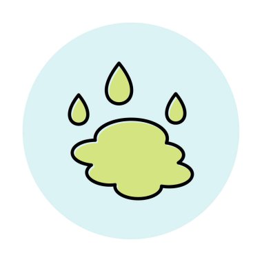 Su damlaları ve su birikintisi ikonu, veteriner illüstrasyonu 