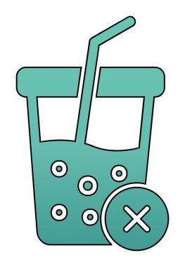 Basit, alkolsüz içecek simgesi, vektör illüstrasyonu