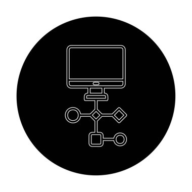 Çalışma akışı simgesi tasarımı, vektör illüstrasyonu                            