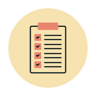 Kontrol Listesi web simgesi, vektör illüstrasyonu 