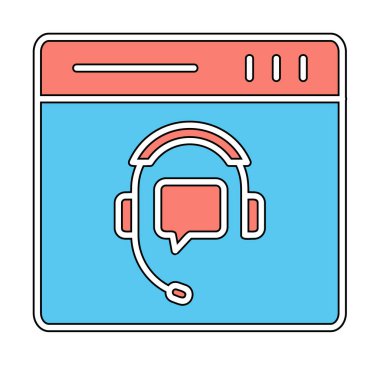 Modern Çevrimiçi Online Destekleyici element tasarımının vektör illüstrasyonu                            