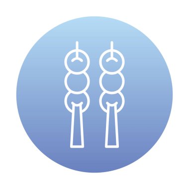 Dango tatlı ikonu, Japon mutfağı, vektör illüstrasyonu 