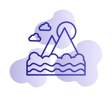 Fuji Dağı simgesi, veteriner illüstrasyonu 