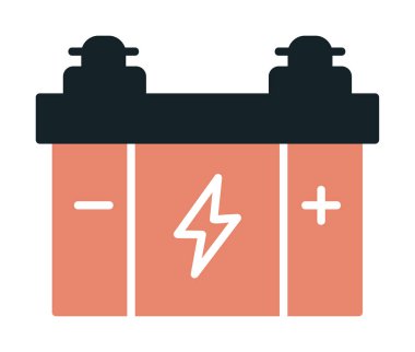 Basit Araba aküsü vektör illüstrasyonu