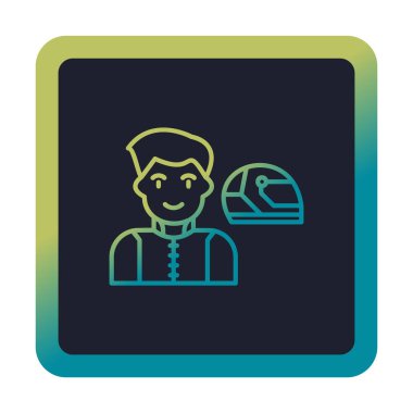 Araba Yarışçısı simgesi, vektör illüstrasyonu 