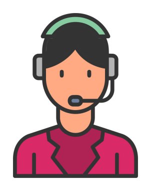 Vektör olarak Müşteri Hizmetleri Ajanı simgesi. logotype