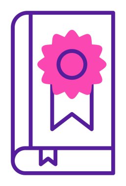 Kitap Madalyası simgesi, vektör illüstrasyonu 