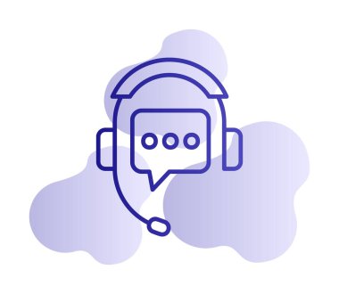 Basit Destek Hizmetleri simgesi, vektör illüstrasyonu