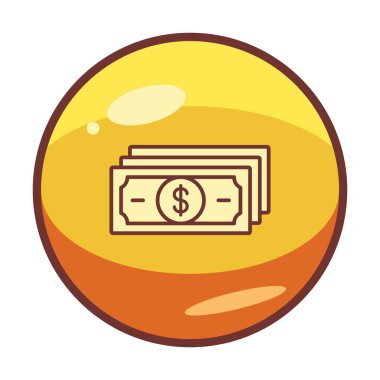 Dolar para çizgisi simgesi, vektör illüstrasyonu