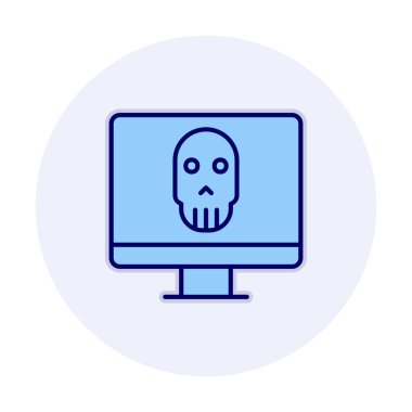 Ölü Bilgisayar Ekran simgesi, vektör illüstrasyonu 