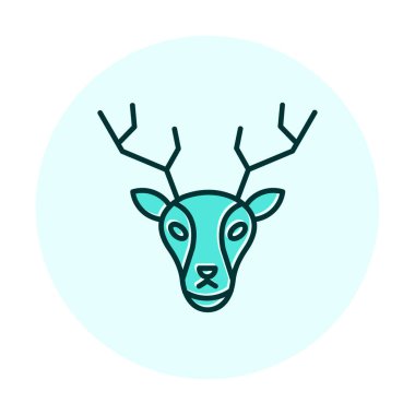 Geyik. Web simgesi basit illüstrasyon