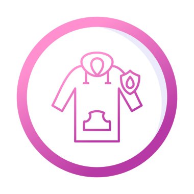 Su geçirmez kapüşonlu simge, vektör illüstrasyonu 