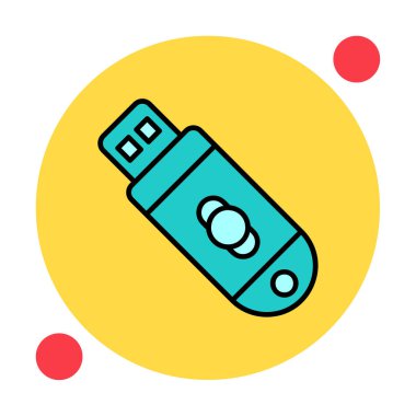 usb flash disk simgesinin vektör çizimi 