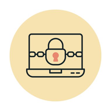 düz Ransomware bilgisayar vektör çizimi tasarımı