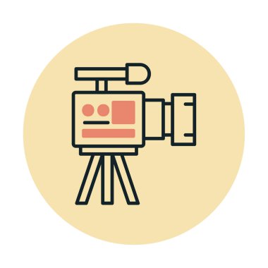 düz basit kamera simgesi vektör illüstrasyonu