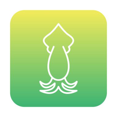 Beyaz arkaplanda mürekkep balığı vektörü simgesi 