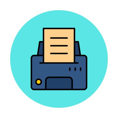 Yazıcı simgesi vektör illüstrasyonu