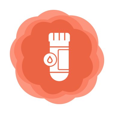 Kan testi tüpü ana hat vektör simgesi. Laboratuvar test sembolü, logo illüstrasyonu.