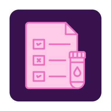 Tıbbi Test Raporu ikon vektör illüstrasyonu 