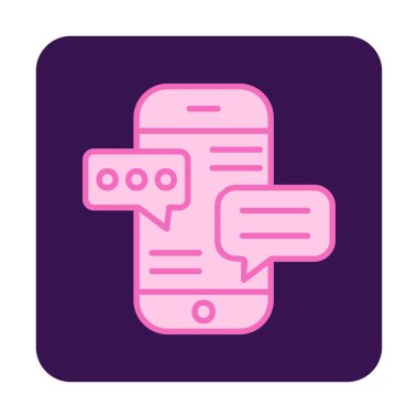 Basit akıllı telefon sohbet simgesi, vektör illüstrasyonu