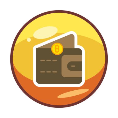 Basit Dijital Cüzdan simgesi, vektör illüstrasyonu