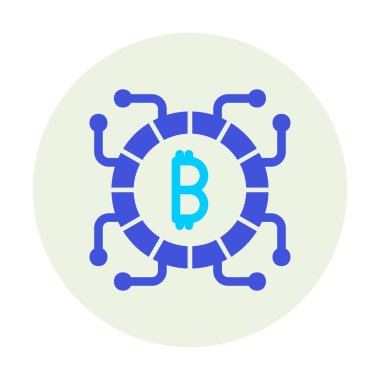 Basit bitcoin simgesi, vektör illüstrasyonu