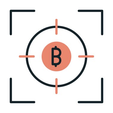 Bitcoin ve hedef. Web simgesi tasarımı