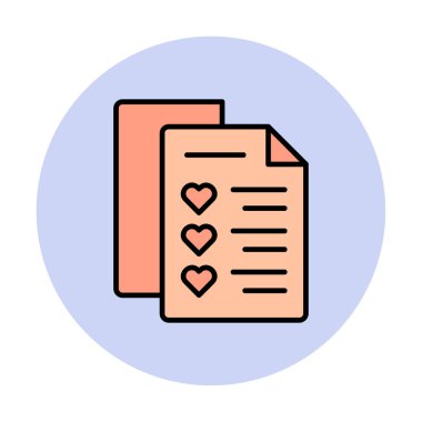 Dilek listesi. Web simgesi basit illüstrasyon 