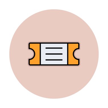 bilet simgesi, vektör illüstrasyonu basit tasarım