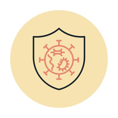 Mikroplar Korunan Kalkan ikon vektör çizimi