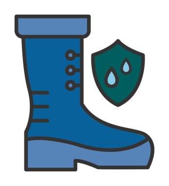 Basit su geçirmez ayakkabı simgesi, vektör illüstrasyonu