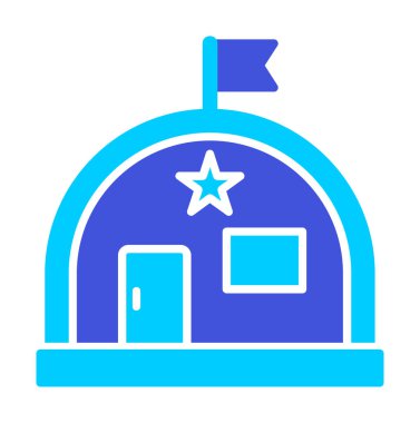 Basit Askeri Depo simgesi, vektör illüstrasyonu