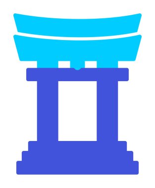 Basit Japon Tori Kapısı simgesi, vektör illüstrasyonu