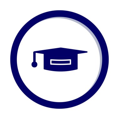 Mezuniyet şapkası ikonu, eğitim ikonu. düz tasarım biçimi