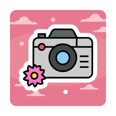 fotoğraf makinesi ikon vektör illüstrasyonu                      