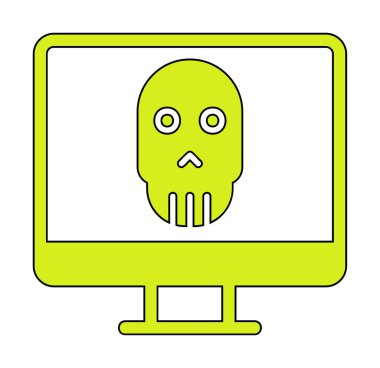 Ölü Bilgisayar Ekran simgesi, vektör illüstrasyonu 