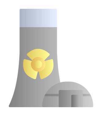 Nükleer enerji santrali ikon vektör illüstrasyon grafik tasarımı                        