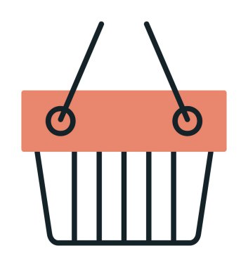 Alışveriş sepeti ikonu vektör illüstrasyonu 