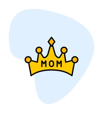 Anne tacı simgesi, vektör illüstrasyonu 