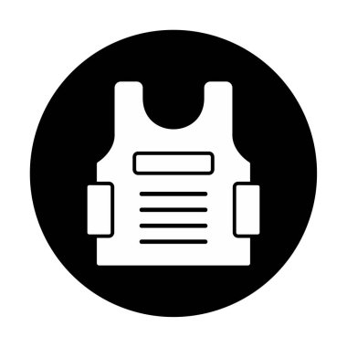 Kurşun geçirmez yelek ağ simgesi, vektör illüstrasyonu