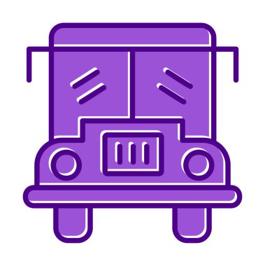 Okul otobüsü. Web simgesi basit illüstrasyon tasarımı