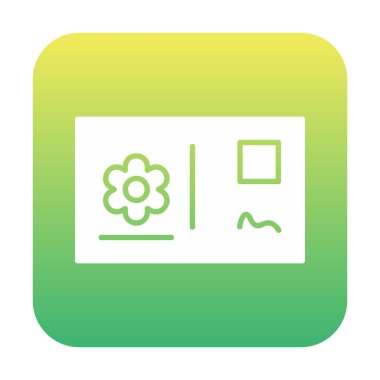 Kartpostal simgesi, vektör illüstrasyonu basit tasarım