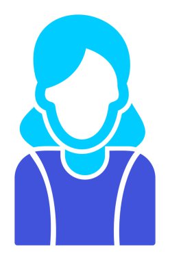 Kadın avatar simgesi, vektör illüstrasyonu 