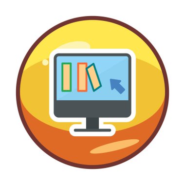 Basit Çevrimiçi Kitap satın alma simgesi, vektör illüstrasyonu