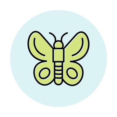 Kelebek Vektör Simgesi Düz Çizim 