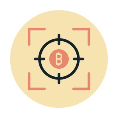 Bitcoin ve hedef. Web simgesi tasarımı