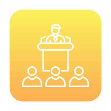 Basit Konferans simgesi, vektör illüstrasyonu