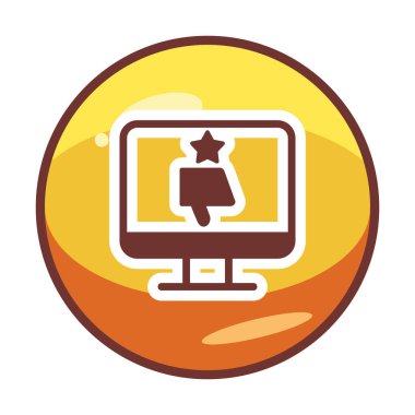 Kötü İnceleme simgesi, vektör illüstrasyonlu basit ekran