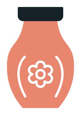 sake in jar simgesi, düz vektör illüstrasyonu