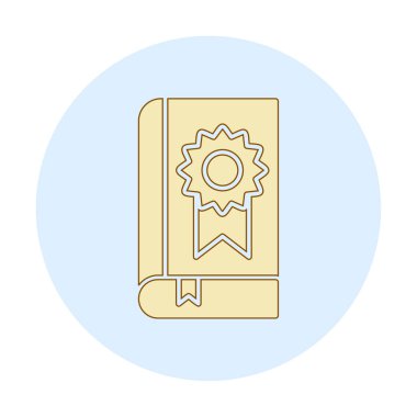 Kitap Madalyası simgesi, vektör illüstrasyonu 